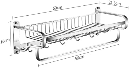 Towel Shelf Holder with Hooks for Bathroom Lavatory