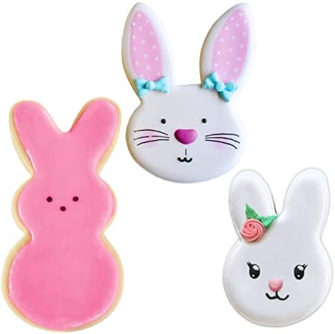 Easter Bunny Cookie Cutters 3-Piece Set Made in USA