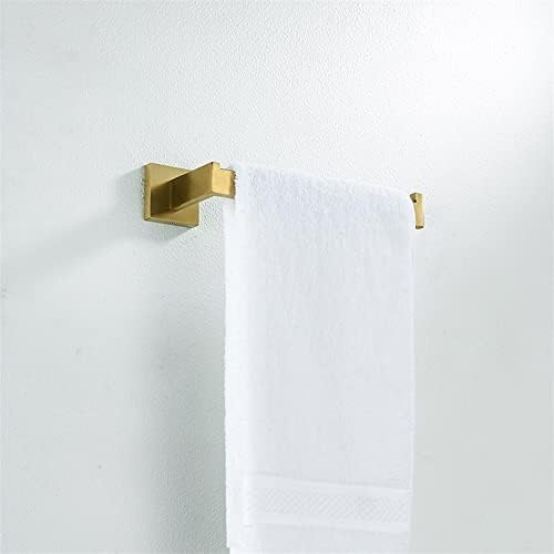 Bathroom Towel Rail - Brushed Gold Bar Rack with Tissue Holder