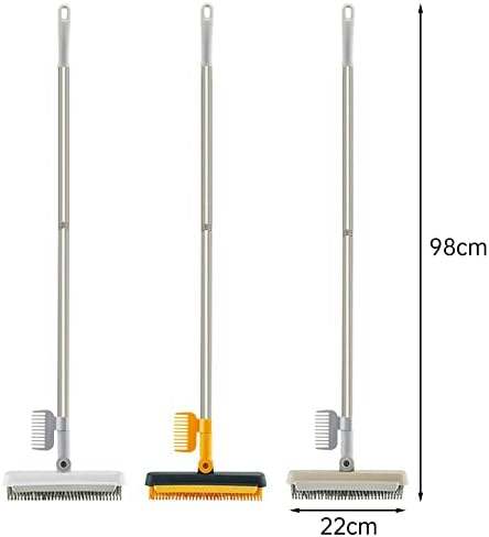 Ztexkee 3-in-1 Floor Scrub Brush with Stainless Steel Handle