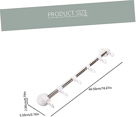 Adjustable Stainless Steel Bath Kitchen Towel Holder with 6 Hooks