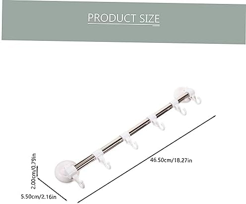 Wall Mount Adjustable Towel Rack with Hooks and Suction Cup