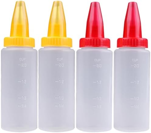 Mikinona 4-Piece Transparent Squeeze Bottles for Icing