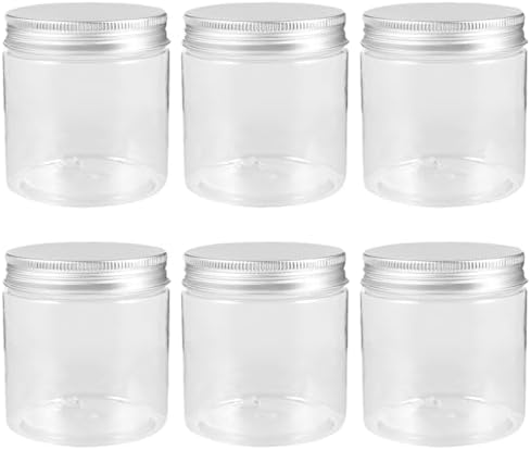PRETYZOOM 6pcs Transparent Mason Jars with Aluminum Lids for Food Storage