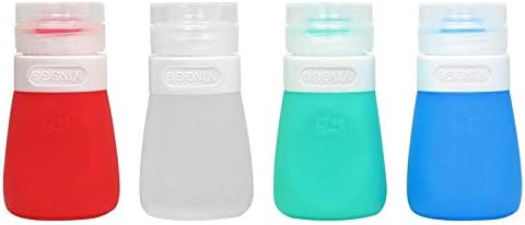 Yinggg Squeeze Portable Salad Dressing Container to Go Set of 4 55ML