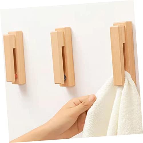 Rustic Wood Towel Hook for Bathroom Kitchen Wall-Mounted Space-Saving