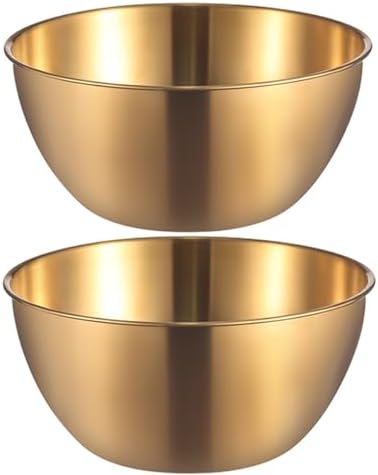 Stainless Steel Salad Bowls Set of 2 with Measurement Markings