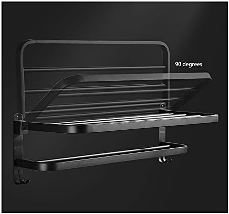 Black Storage Towel Rack for Bathroom Kitchen