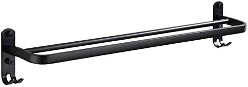 Black Aluminum Pole Towel Rack for Bathroom