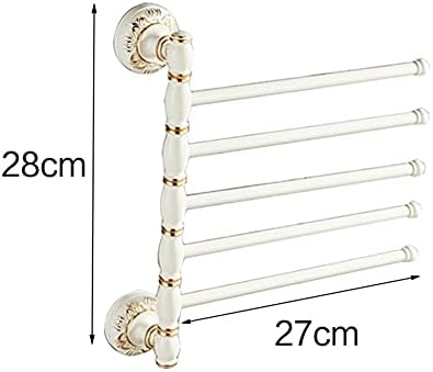 Black White Towel Rail Rotating Towel Holder Bathroom Kitchen Accessory