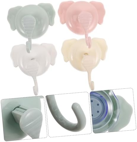 DECHOUS 4-Piece Elephant-Drill Suction Hooks