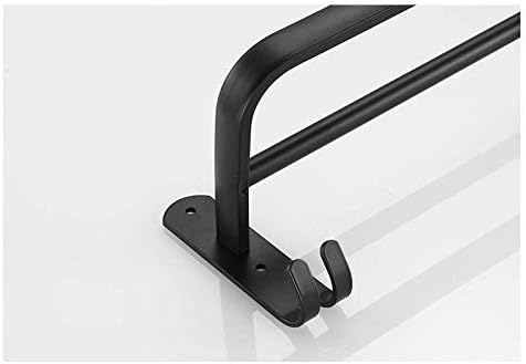 Black Aluminum Pole Towel Rack for Bathroom