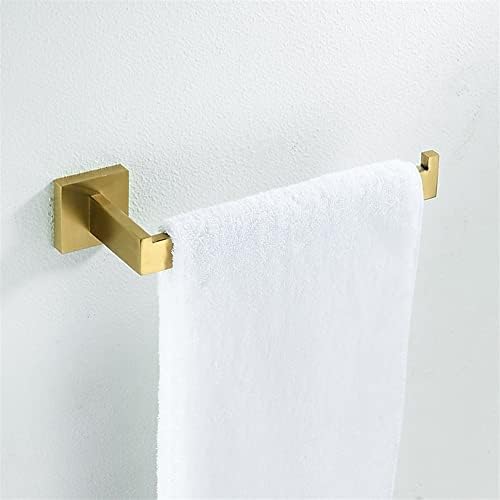 Bathroom Towel Rail - Brushed Gold Bar Rack with Tissue Holder