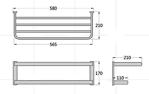 Simple Towel Rack Double Bathroom Shelf Brass Gold Easy to Install
