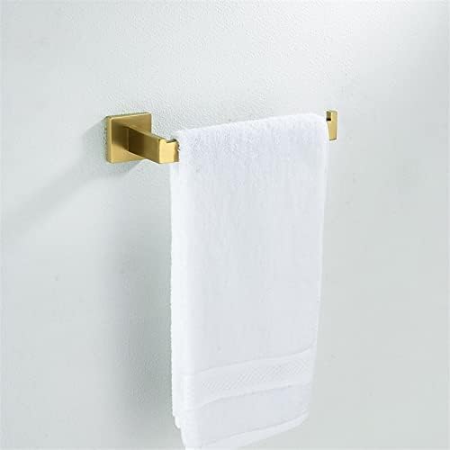 Bathroom Towel Rail - Brushed Gold Bar Rack with Tissue Holder