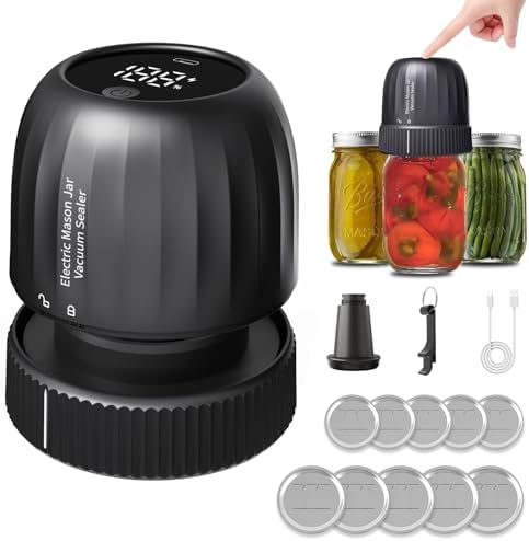 ZPP Electric Mason Jar Vacuum Sealer with Wide and Regular Mouth Lids