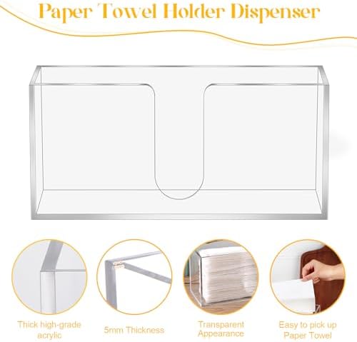 AFOROEOA 4-Pack Acrylic Counter Top Paper Towel Dispenser Multi-Fold compatible