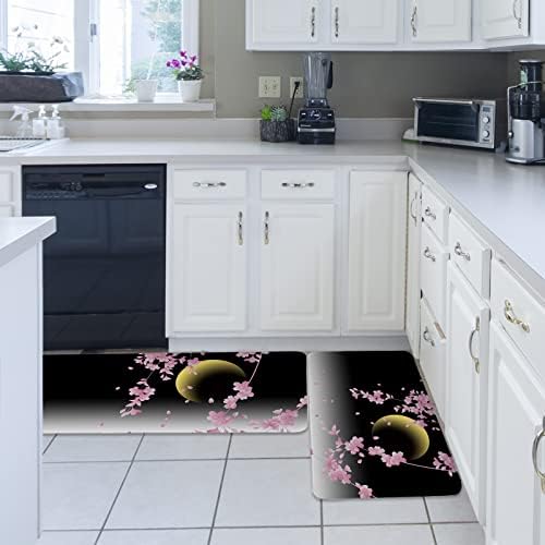 Stylish Kitchen and Bathroom Rugs - Cherry Blossom Set by Carosoffe