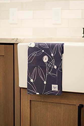 High-Quality Navy Blue White Microfiber Dish Towels