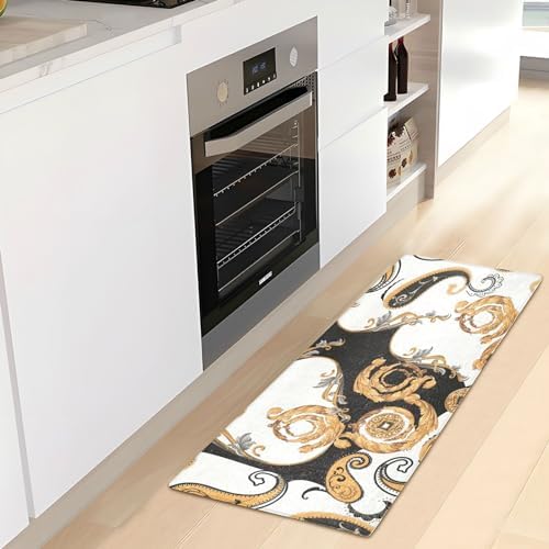 Adornlife Baroque Kitchen Mat 39x20 Inch Non-Slip Comfort Standing Rug