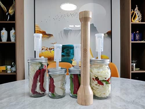 14 Inch Ash Tree Wood Sauerkraut Pounder for Mason Jars