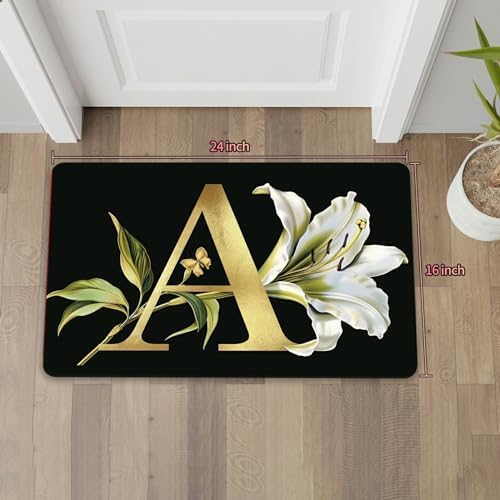 Letter A Kitchen Rugs 24x16 Non-Slip Farmhouse Kitchen Mat for KitchenSinkLaundry