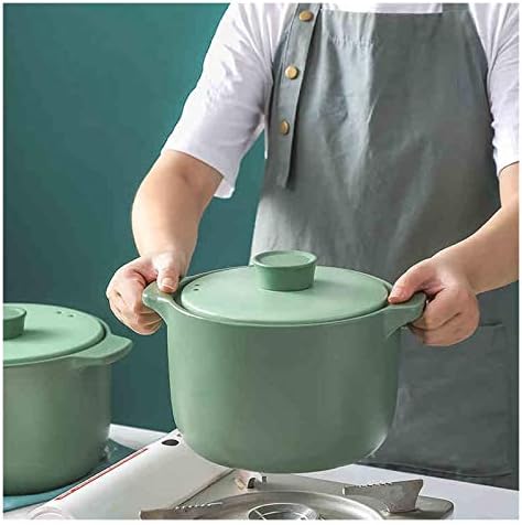 SISWIM 55L Green Ceramicsouplify Pot with Lid