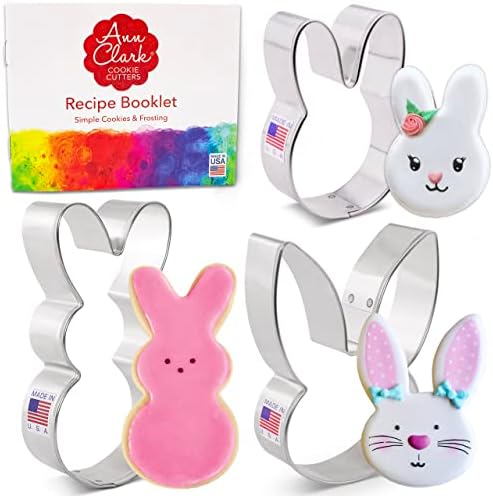 Easter Bunny Cookie Cutters 3-Piece Set Made in USA