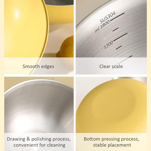 Stainless Steel Mixing Bowls Colander Set for Kitchen Use