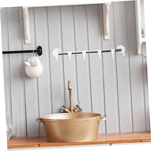 Adjustable Stainless Steel Bath Kitchen Towel Holder with 6 Hooks