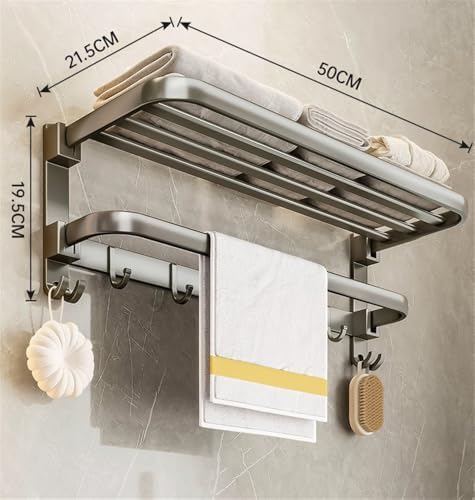 Gray Aluminum Wall-Mounted Towel Rack 50cm 1