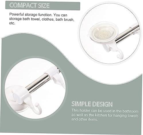Adjustable Stainless Steel Bath Kitchen Towel Holder with 6 Hooks