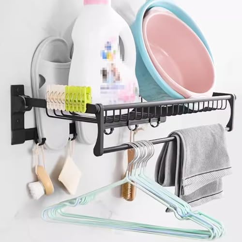 60cm Wall-Mounted Aluminum Towel Rack Towel Holder Bathroom Organizer