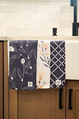High-Quality Navy Blue White Microfiber Dish Towels