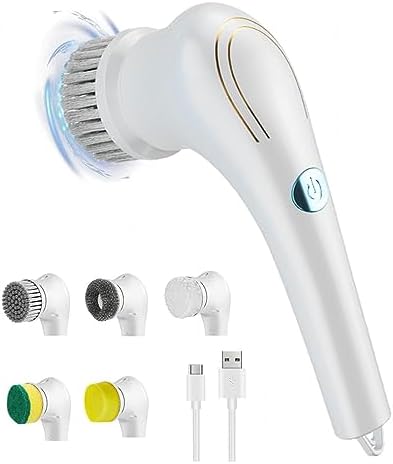 Handheld Shower Scrubber with 5 Heads Electric Brush