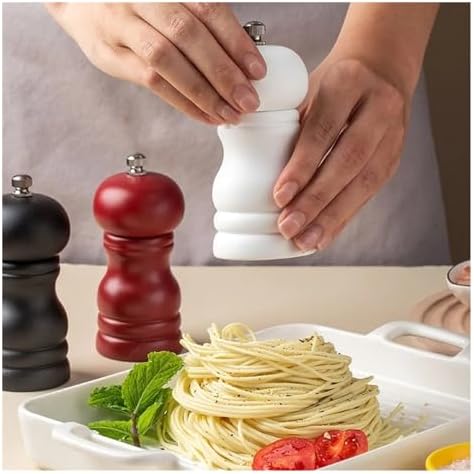 Wooden Salt and Pepper Grinder Set with Adjustable Grinding