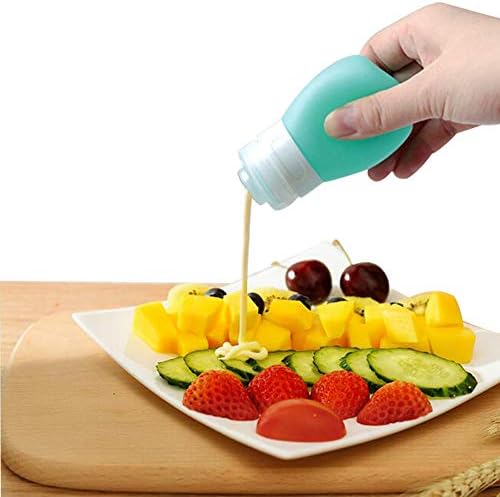Yinggg Squeeze Portable Salad Dressing Container to Go Set of 4 55ML