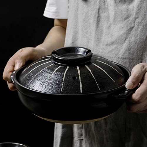 CTXDLKStock Pot Heat Resistant Cooker for Black Casserole with Cover