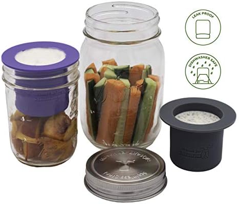 Wide Mouth Mason Jar Divider Cup Plastic-Free Lunch Snack Organizer