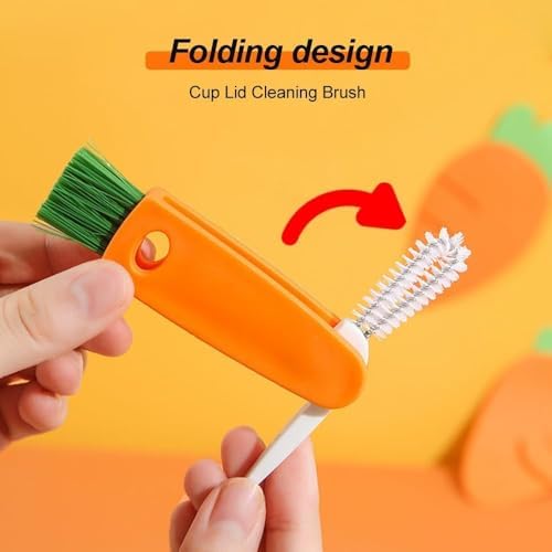 3-in-1 Cup Lid Gap Cleaning Brush for Baby Bottles Sports Cups More