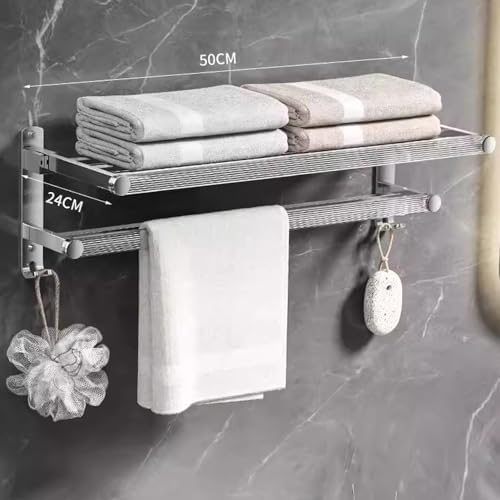Towel Shelf Acrylic Wall Mounted Rack 50cm
