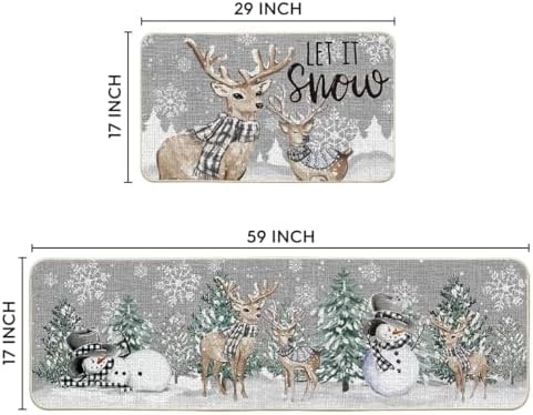 Festive Kitchen Mats Christmas Trees Deer