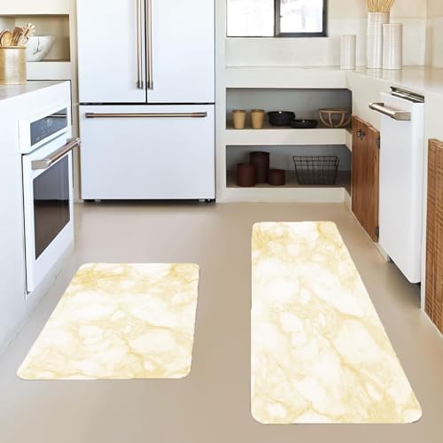 Premium Marbles Anti-Fatigue Kitchen Rugs 2-Pack