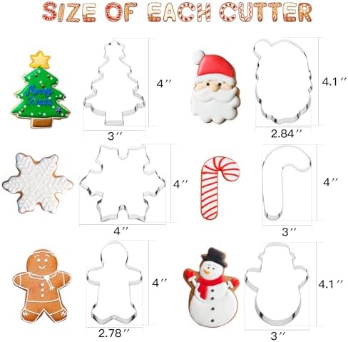 STARSIDE 4-inch Christmas Cookie Cutters 6-Piece Set