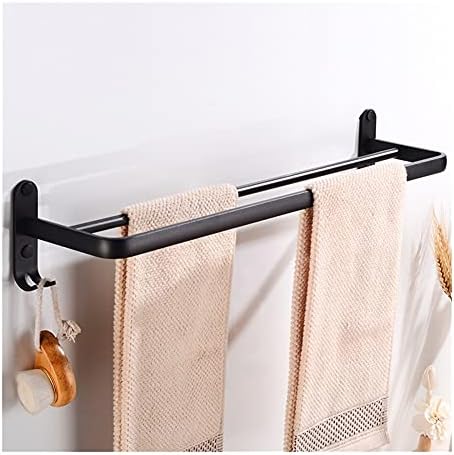 Modern Black Aluminum Towel Rail Wall-Mounted Towel Bar