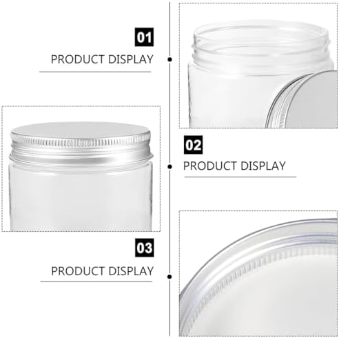 PRETYZOOM 6pcs Transparent Mason Jars with Aluminum Lids for Food Storage