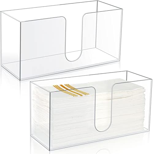 Mumufy 2 Pcs Clear Acrylic Paper Towel Dispenser Set