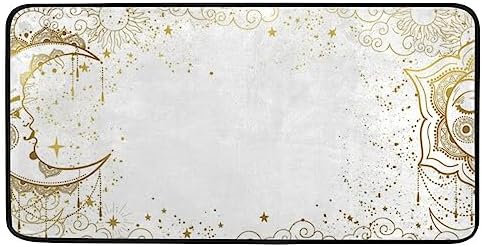 Hapuxt Long Kitchen Rugs Magic Sun Face Area Rug 39x20 Inch