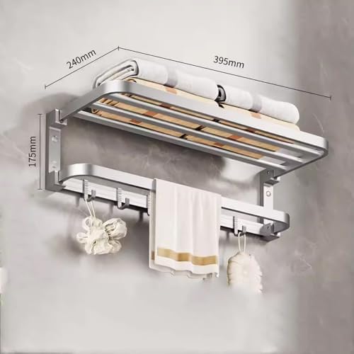 Space-Aluminum bath towel holder with elegant design and easy wall mounting