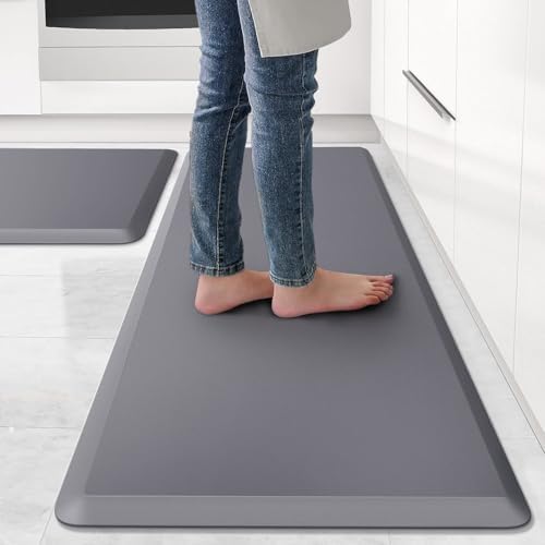 Caracal Cove Kitchen Mats 173x28 and 173x47 Grey Anti-Slip Non-Slip Set